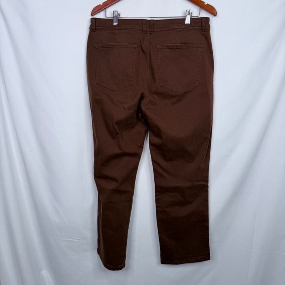 Market & Spruce Sylvie MId Rise Wide Cuff Straight Jean Size 14 Brown NWT - Picture 5 of 7